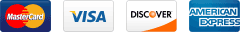 Payment methods: American Express, Visa, MasterCard, PayPal, Discover, JCB